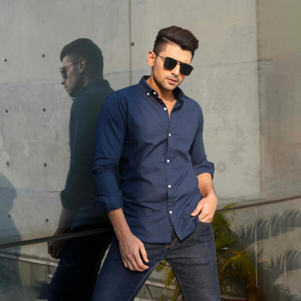 Micro Fabric Blue Shirt